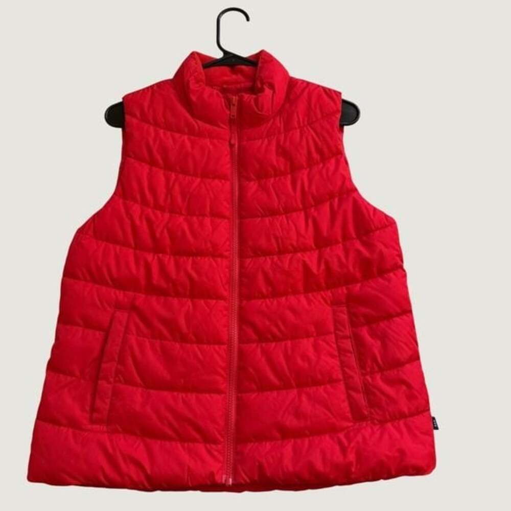 Gap ColdControl Red Puffer Vest Womens Medium‎ Quilted Zip Up Water Resistant